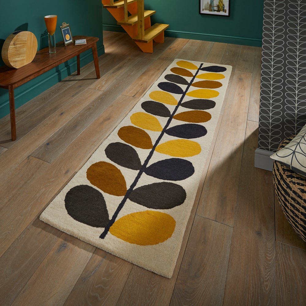 Multi Stem Runner Rugs 061506 in Brown by Orla Kiely